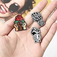 Vista 3 de Black Lives Matter - Juego de pines esmaltados con puño levantado, broche BLM, alfileres de solapa para mochilas, chaquetas, sombreros, joyas