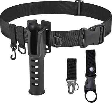 Fishing Wading Belt Rod Holder Adjustable Wader Waist Belt for Fly Surf Casting Spinning Pole Fishing Tool Tackle Black