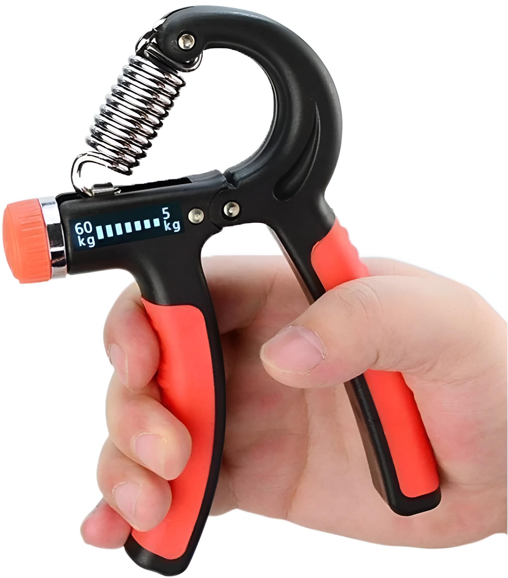 GRIPFORGE Adjustable Hand Grip Strengthener for Men & Women | Premium Forearm, Wrist & Finger Exercise Equipment | Resistance 5-60kg | Compact Hand Gripper for Gym & Home Workout | Physiotherapy & Fitness Tool (Black & Red)-image-47