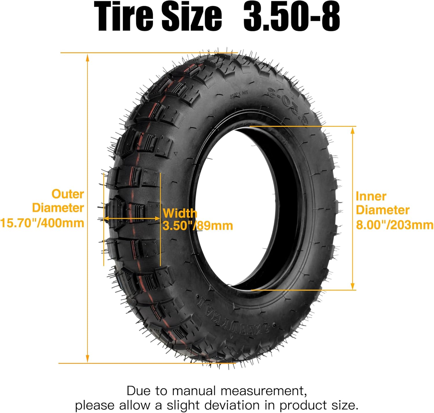 FVRITO 3.50-8 3.50x8 Tire and Inner Tube Compatible with Monkey Bike Z50 Z50A Z50R Z50RD MT50 Mini Trail & Off-Road Bikes-TR87 Angled Valve Stem