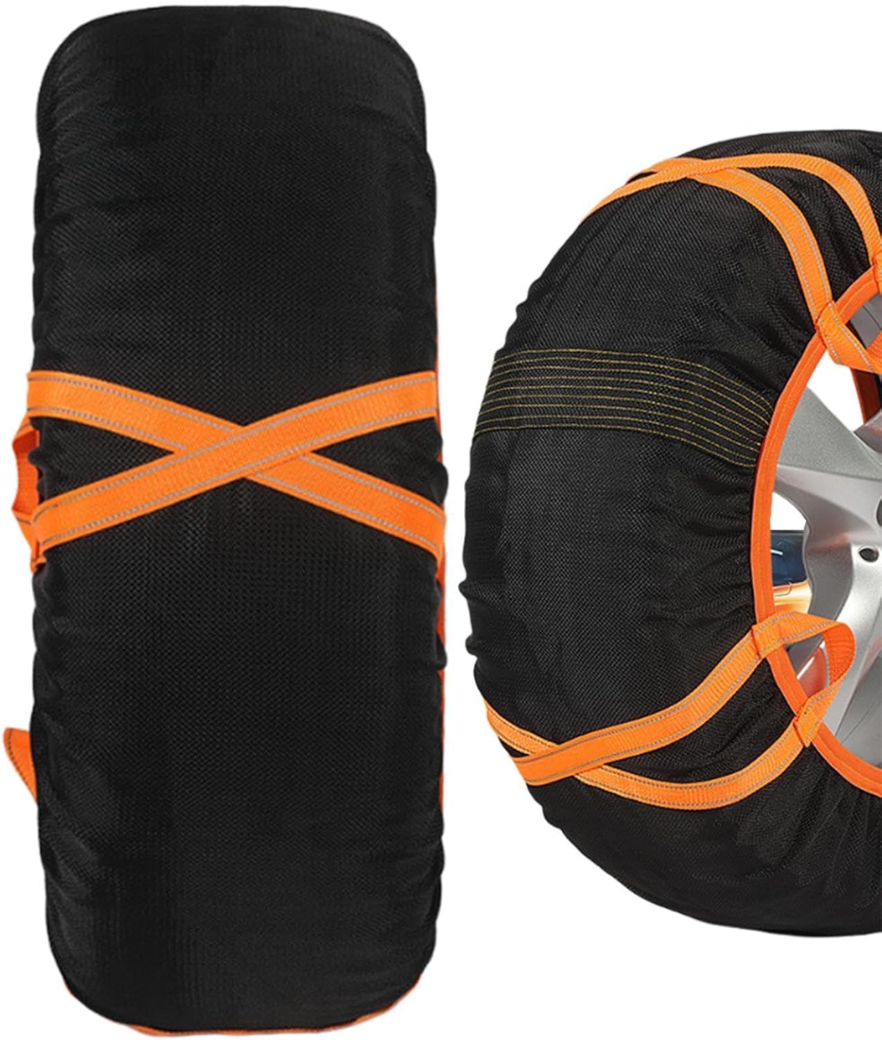 Snow Socks for Car Low-Temperature Resistant Full Reflective Warning Strips