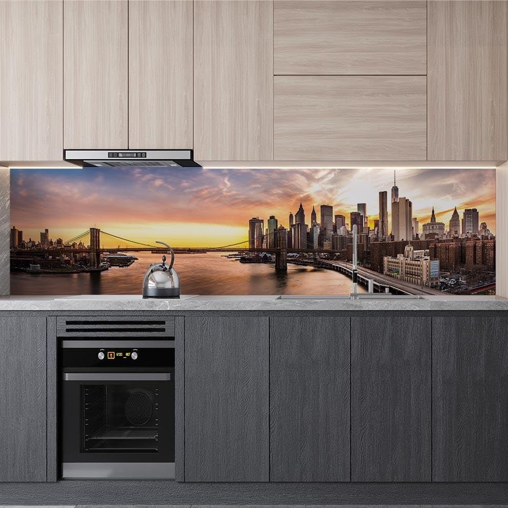 Mutfak Tezgah Arası Folyo Fayans Kaplama Folyosu Brooklyn Köprüsü 60x500 CM