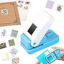1X0.8inch Rectangular Postage Stamp Punch, Scalloped Rectangle Lever Action Craft Punch for Paper Crafting Scrapbooking DIY Card Making Arts Crafts Supplies