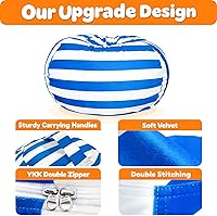 Vista 84 de Lukeight - Puf de almacenamiento de animales de peluche para niños, funda para puf de dinosaurio con cremallera para organizar la habitación