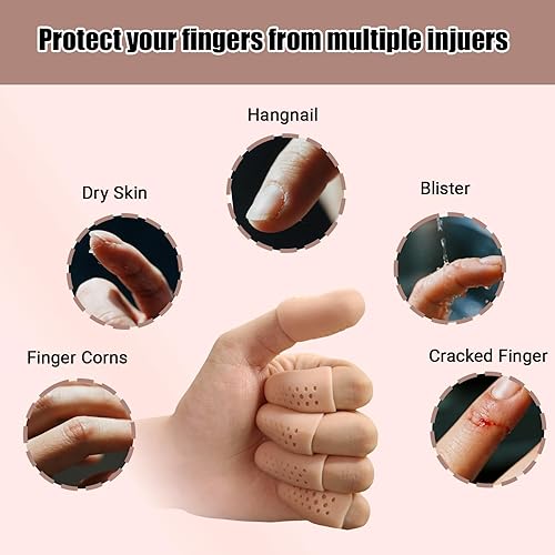 Miniatura 10 de ZFYOUNG 14 piezas de protector de dedo anti-corte, cubierta de dedo anti-corte, protector de cama de dedo reutilizable cubierta de dedo pulgar dedo