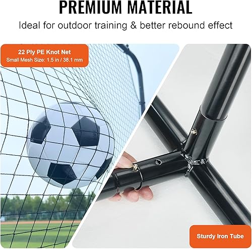 Miniatura 3 de VEVOR Red de rebote de fútbol, equipo de entrenamiento de fútbol de hierro de 12 x 6 pies, regalo de entrenamiento de fútbol deportivo con bolsa
