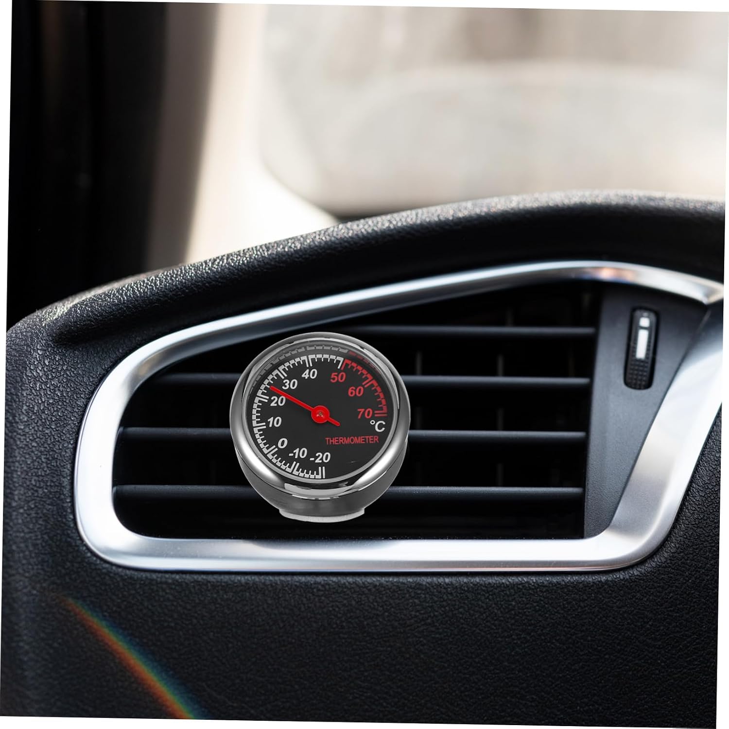 CHILDWEET Mechanical Thermometer for Car Dashboard Vehicle Scale Steel Core Pointer Easy Installation Adhesive Tape Car Decoration Night Readable Temperature Gauge