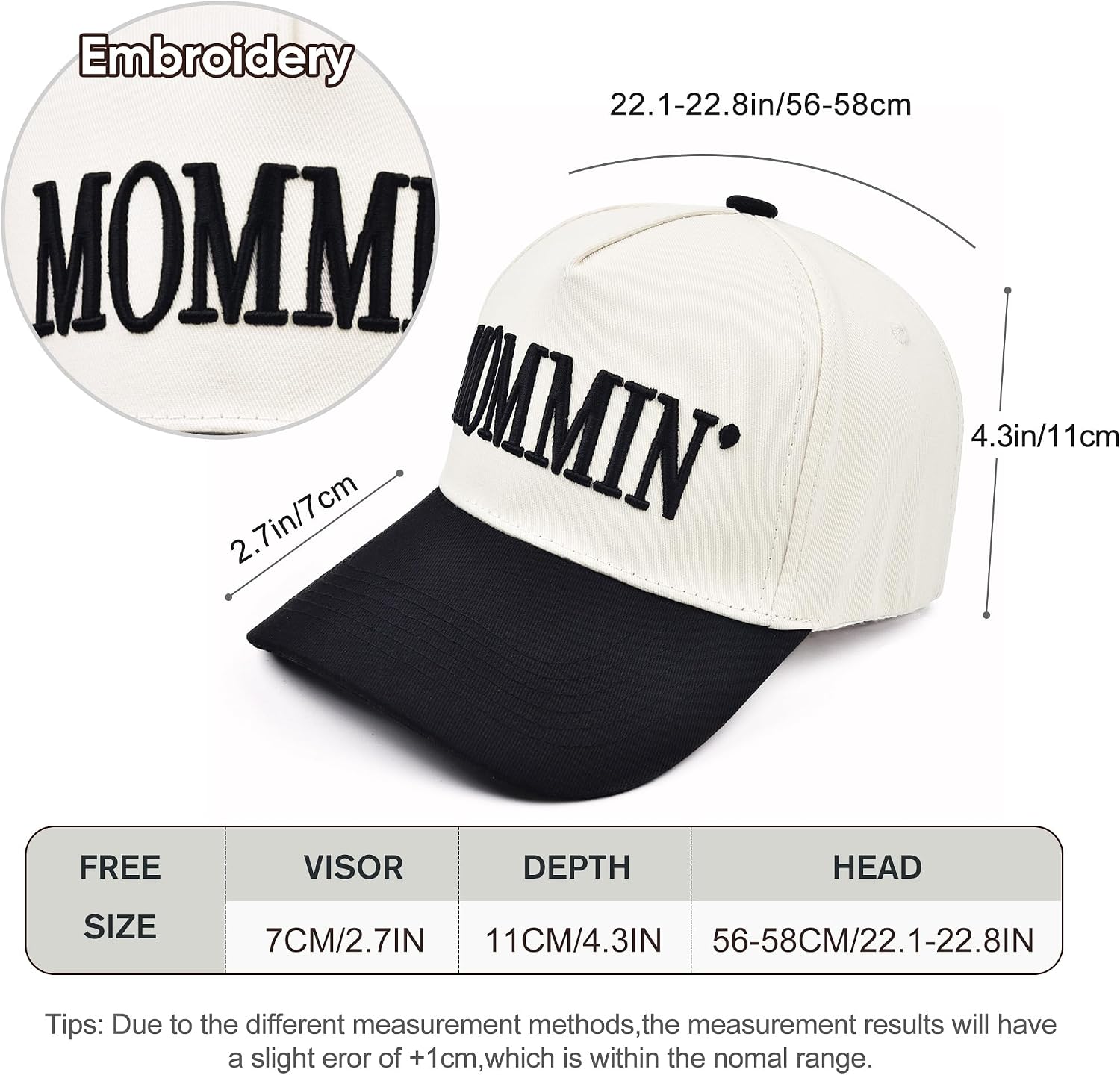Women’s Mommin Trucker Hat – Vintage Two-Tone Ponytail Baseball Cap, Embroidered Adjustable Hat, Great Gift for Mom & Women