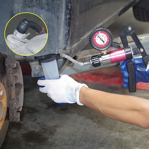 Miniatura 3 de YSTOOL Bomba de vacío y presión de mano Kit de herramientas de purga de líquido de embrague de freno, cambio de aceite, juego de sangrado de líquido