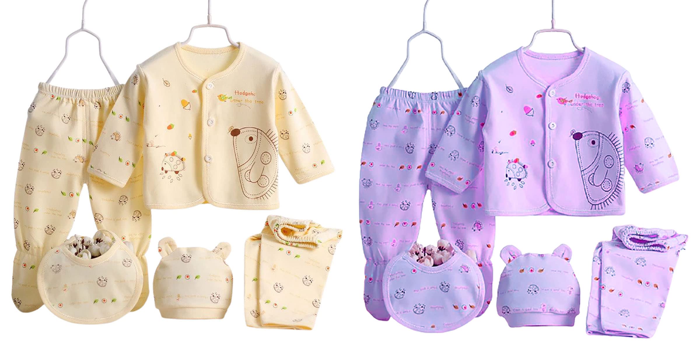 Presents New Born Baby 100% Cotton Born Baby Summer Wear Baby Clothes 5Pcs Sets Boys Girls Unisex Baby Suit Infant Clothes First Gift Pack of 2 Set-image-18