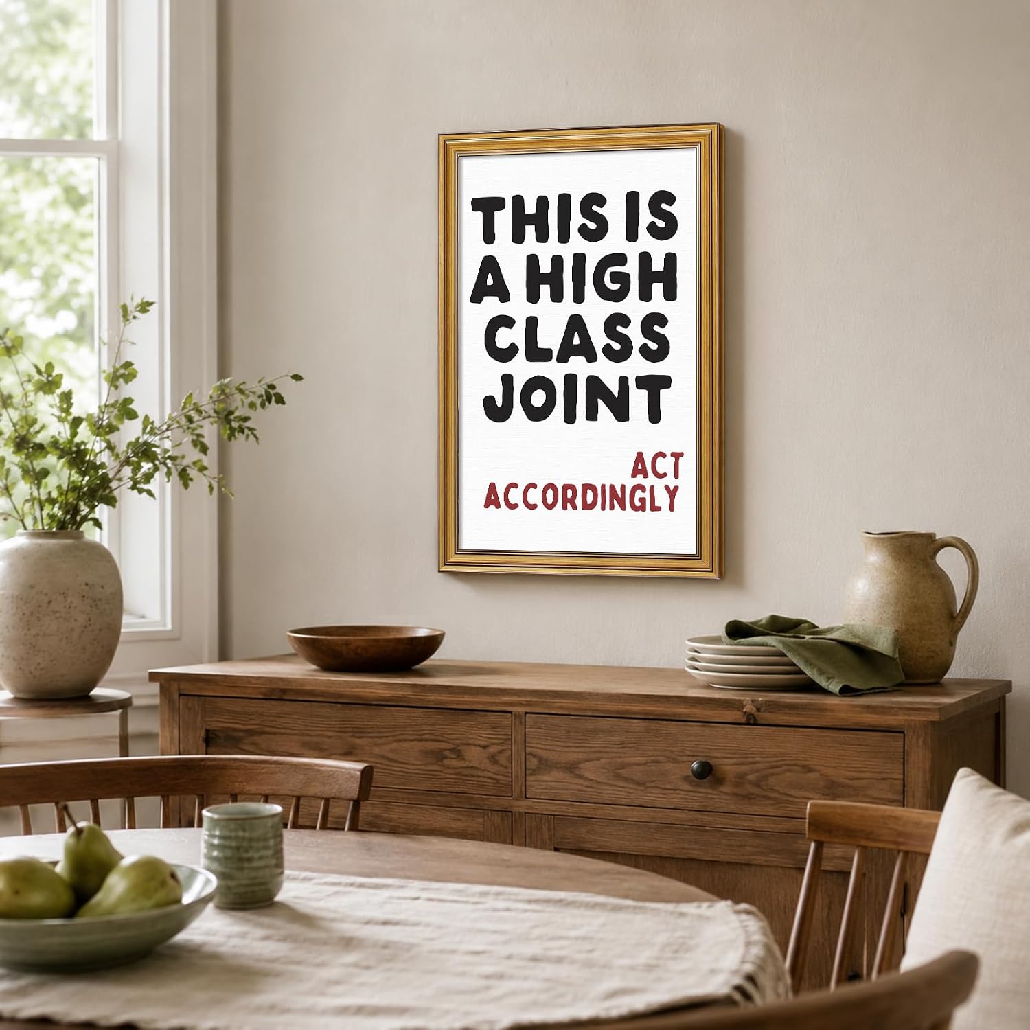 Vintage Gold Framed This Is A High Class Joint Wall Art, Funny Wall Decor image 3