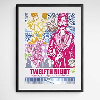 TWELFTH NIGHT print, William Shakespeare wall art, Archival quality inks on heavyweight matt-coated paper
