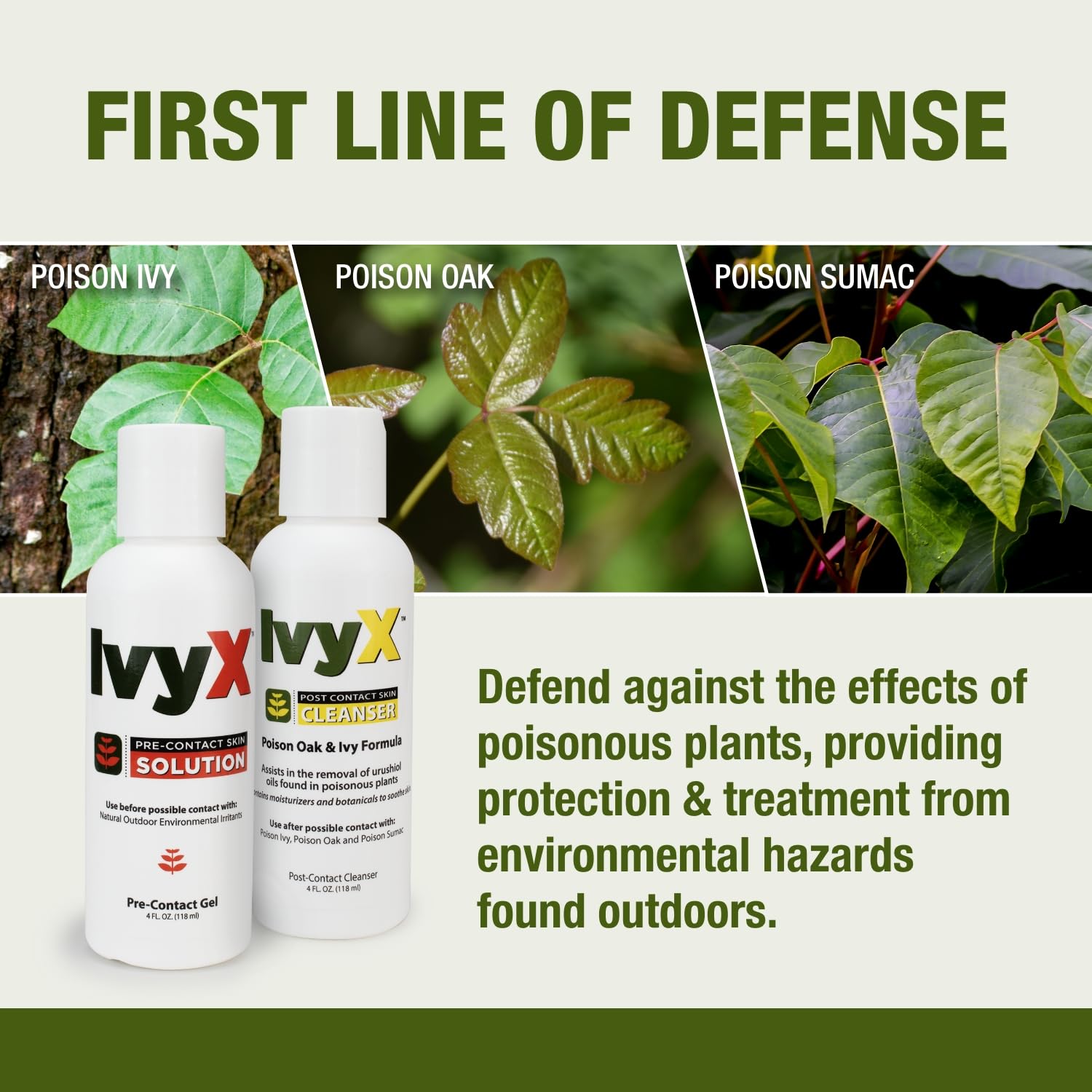CoreTex Ivy X Pre & Post Poison Ivy Treatment Combo Kit - 8oz Bottles of Rash Prevention & Treatment to Protect Against Itching - Also Works on Poison Oak & Sumac Oils