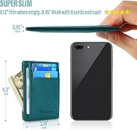 Vista 41 de Travelambo Billetera delgada con bolsillo delantero y clip para el dinero con bloqueo de identificación por radiofrecuencia, talla única