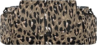 CUPADA Spotted Leopard Pattern Universal Stroller Organizer, Animal Skin Stroller Organizer Bag with Cup Holders Removable Shoulder Strap Fits Most Baby and Pet Strollers