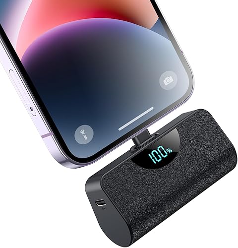 Mini cargador portátil para iPhone, batería externa de 5200 mAh, cargador de batería externa de 20 W PD de carga rápida, cargador de teléfono