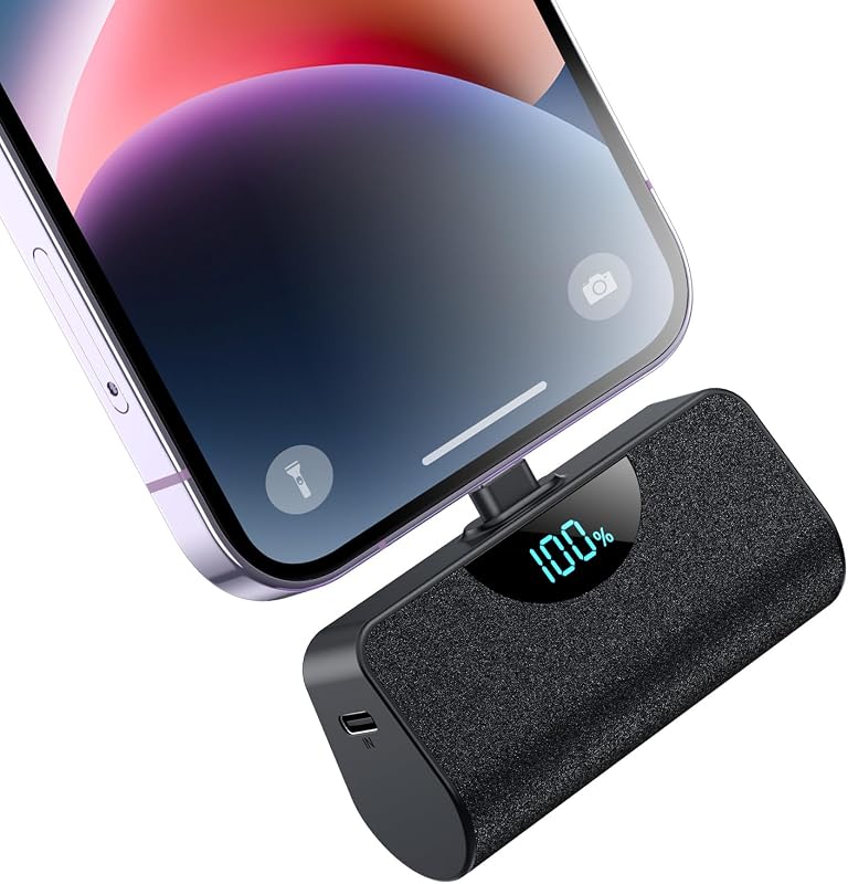 Mini Portable Charger Power Bank for iPhone, 5200mAh External battery Charging Bank, 20W PD Fast Charging Battery Pack Portable Phone Charger for iPhone 14 Pro Max/14/13/12/11/XR/X/8/7/6/SE series