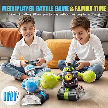 cxjoigxi Remote Control Fighting Robot Toys Set of 2, RC Ejecting Battle Bots with Light & Sound, Fun Electronic Battle Robots Game, Christmas Birthday Gifts for Kids Boys Age 5 6 7 8 9 10 11 12