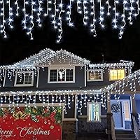 Vista 13 de YEGUO Luces de Carámbano LED de 33 pies 400 para Exteriores, 80 Gotas Luces de Carámbano de Navidad Conectables, 8 Modos Luces de Carámbano
