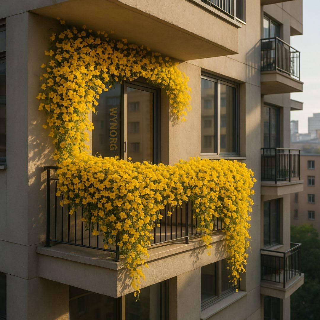 Cat's Claw Creeper Plant, Fast-Growing Climber with Vibrant Yellow Flowers for Garden & Walls, Easy to Grow, Hardy from Wynorg (4 CATS CLAW)
