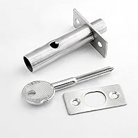 Vista 6 de Cerradura de mortaja de acero inoxidable con llave y tornillo para puerta de 3.14 pulgadas de longitud