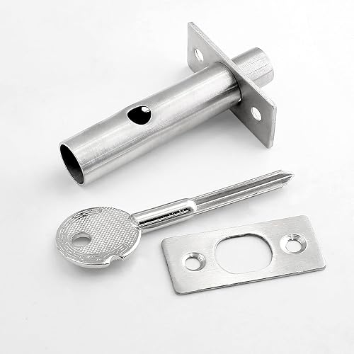 Miniatura 6 de Cerradura de mortaja de acero inoxidable con llave y tornillo para puerta de 3.14 pulgadas de longitud
