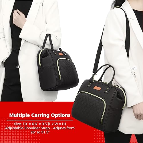 Miniatura 6 de Bolsas de almuerzo para mujer, lonchera para mujer, bolsa de almuerzo aislada, bolsas de almuerzo a prueba de fugas para el trabajo con correa