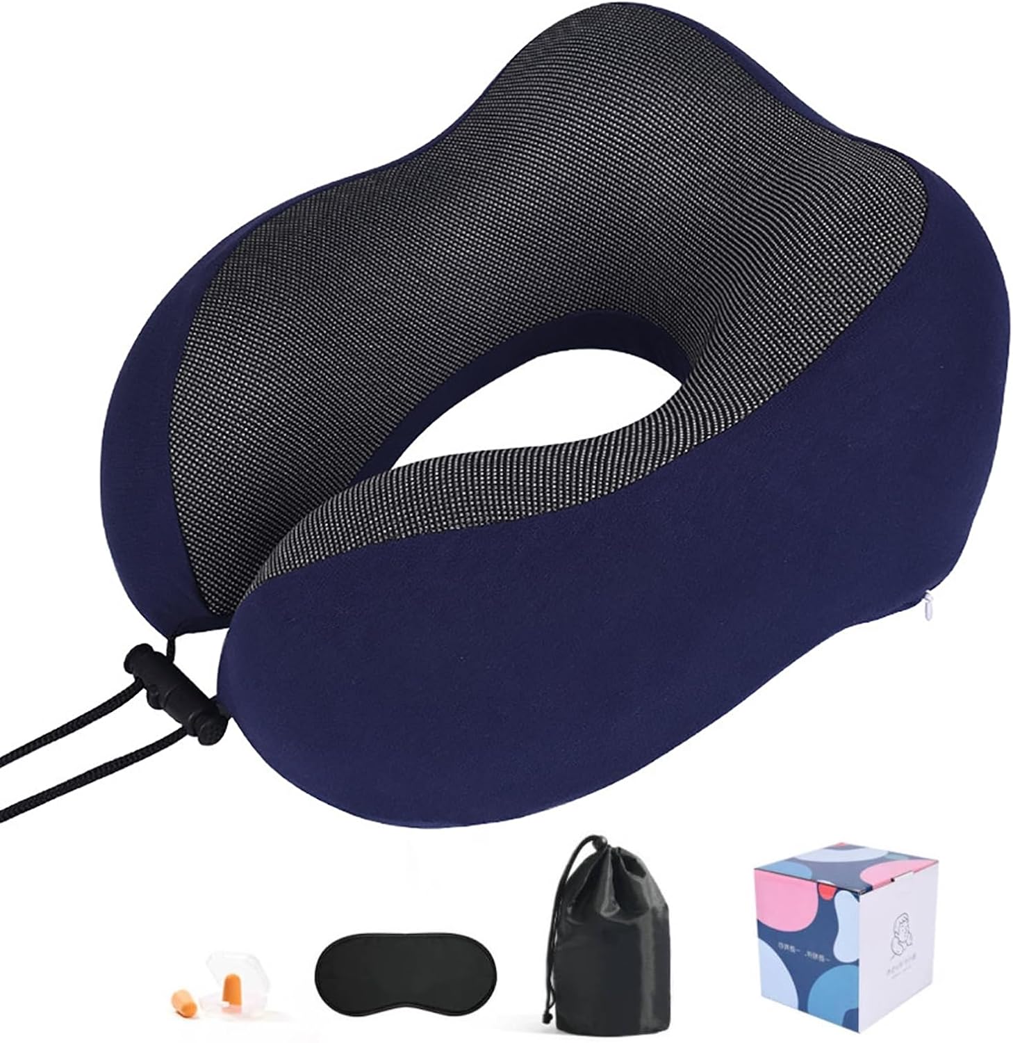 Braozaiw Travel Pillow,Airplane pillow With Removable Cover, Memory Foam inner, Neck Support, Include Eye Mask,earplug,Travel Bag (navy blue-Hump Support) Braozaiw Travel Pillow,Airplane pillow With Removable Cover, Memory Foam inner, Neck Support, Include Eye Mask,earplug,Travel Bag (navy blue-Hump Support)