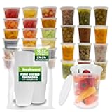 Freshware 48 Pack of 16 and 32 oz, 24 sets each size Food Storage Containers with Lids, Plastic Deli Containers, Meal Prep Containers, Microwave and Freezer Safe, Stackable, Leakproof, BPA Free, Clear