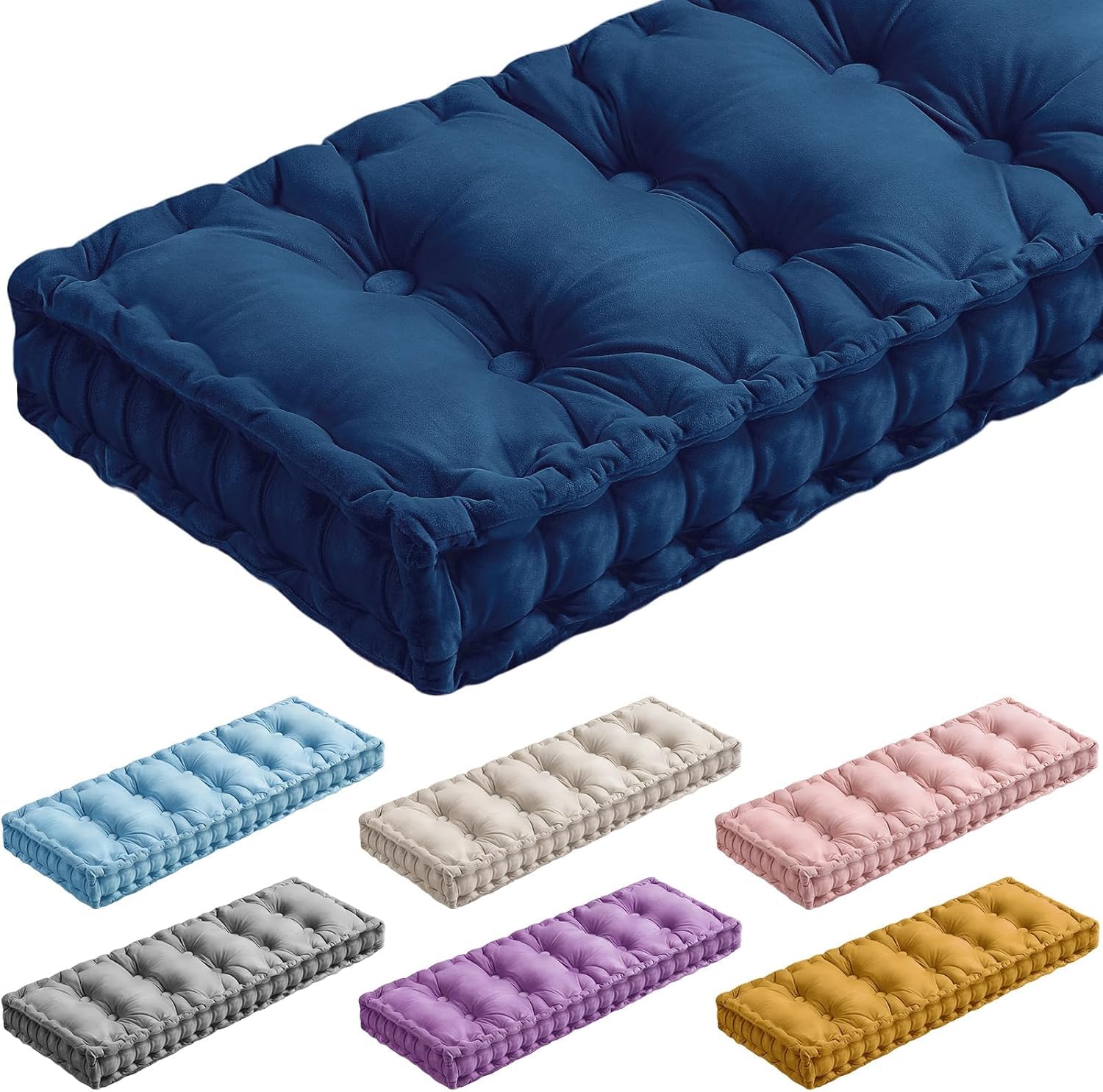 Coussin de banc sur mesure 190x55x8cm amovible pour meuble de palette et terrasse
