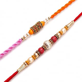 Rakhi For Brother Set of 2, Beautiful Designer Rakshabandhan Rakhi Gift Set For Brother Bhaiya Bhai Bro, Multi Colour Traditional Indian Style Rakshbandhan Rakhi Gifts For Brother