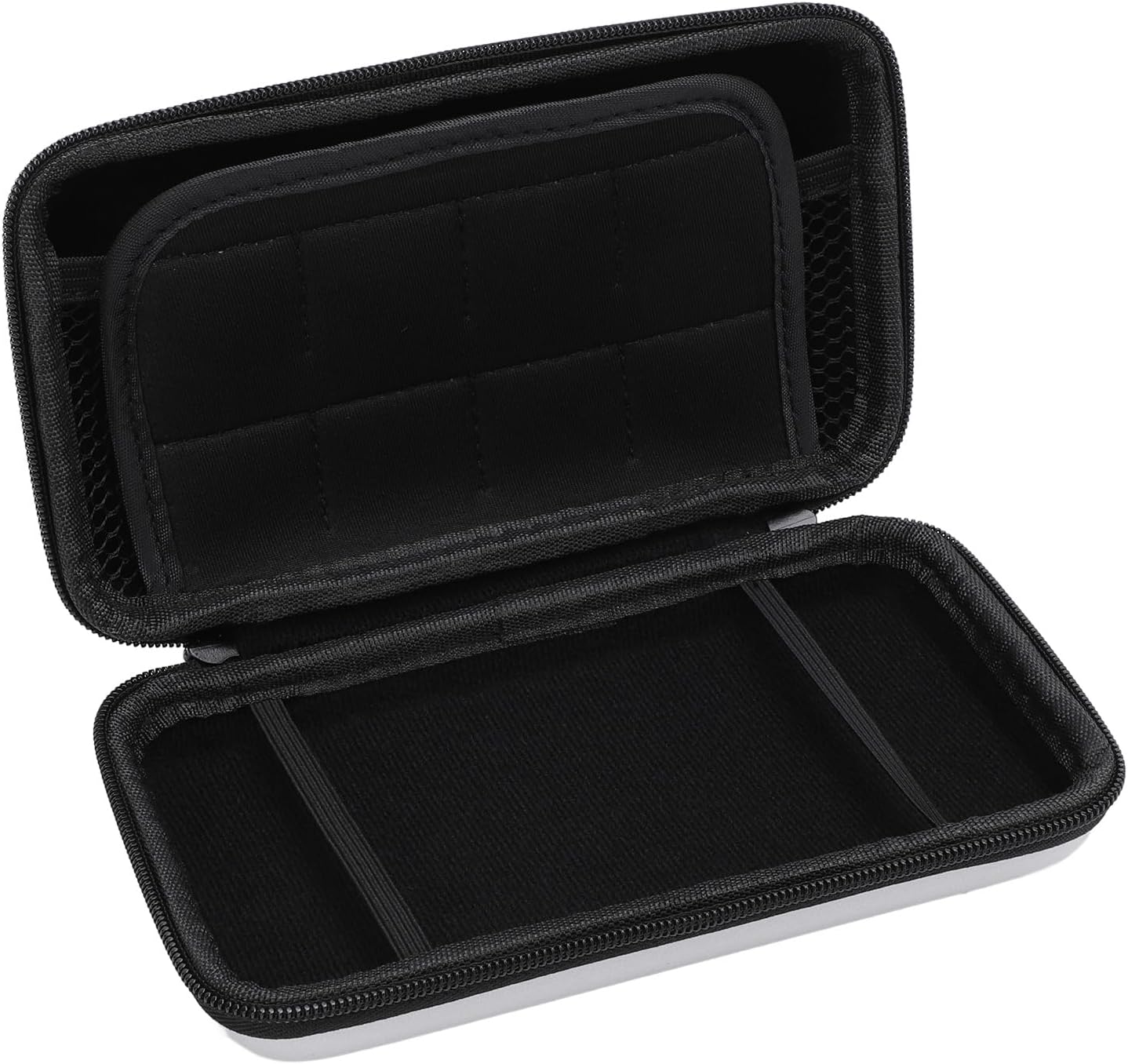 Carrying Case for 2DS XL 2DS LL New 3DS 3DS and Accessories Hard Shell Travel Case with 8 Game Slots and Inner Pocket Silver