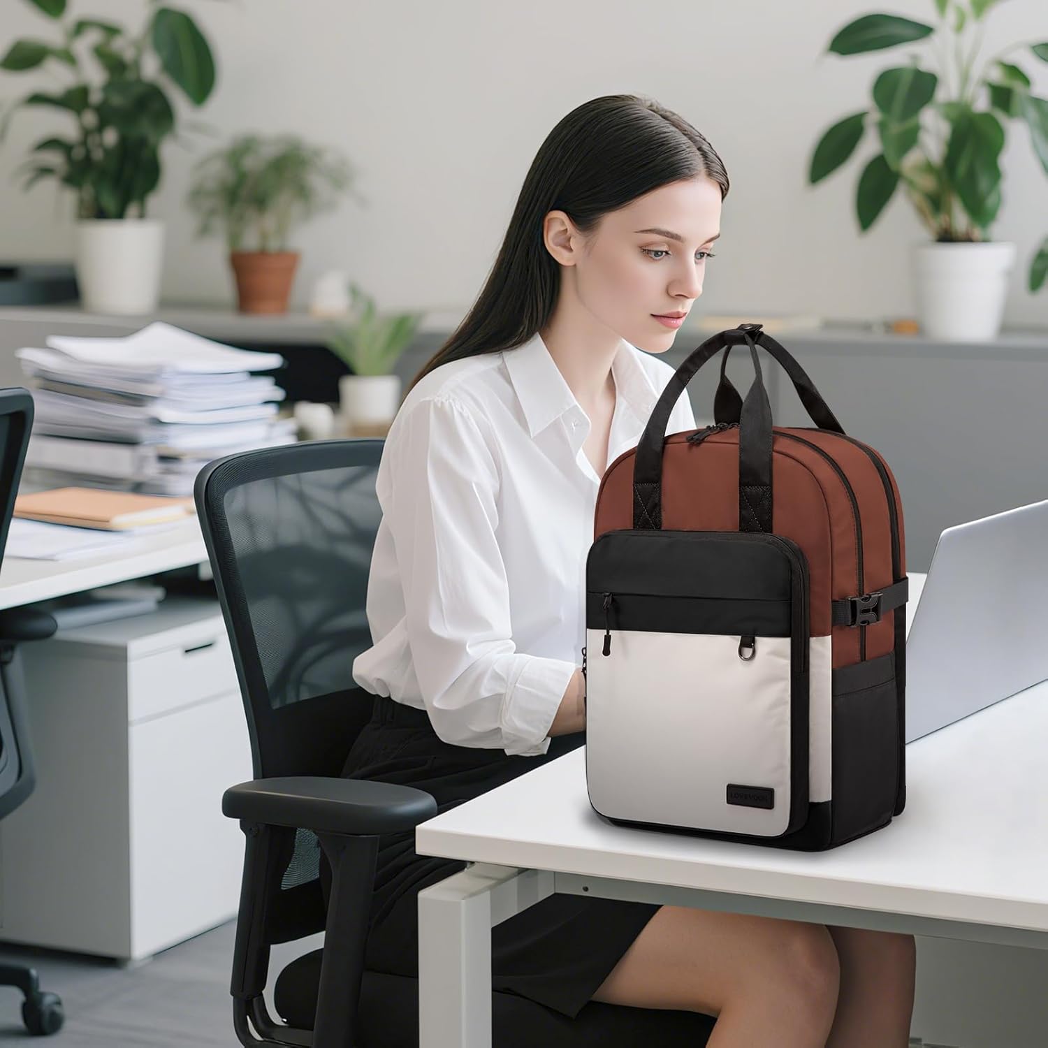 LOVEVOOK Laptop Backpack for Women, 15.6 Inch Computer Backpack Purse, Casual Daypack Carry-On Personal Item Travel Bag, College Bookbook for Teen Girls Students Back to School - Image 2