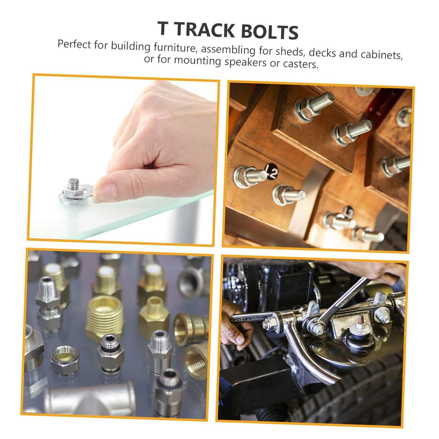 10pcs M6x45 Stainless Steel T Slot Bolts for Woodworking
