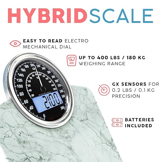 Báscula de Baño Adamson Híbrida 2 en 1 Analógica y Digital 396 lb miniatura 2