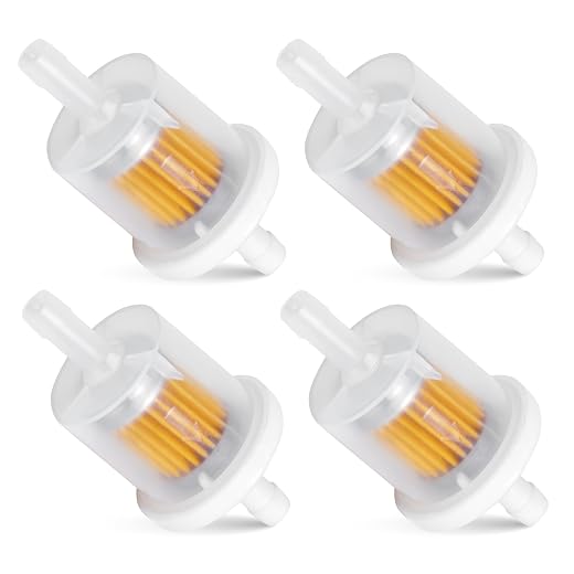 691035 Fuel Filter Replacement Part by BlueStars - Exact Fit for 1/4" Inline Briggs and Stratton 12hp 17.5hp 27hp 35hp Engines - Replaces 49019-7001 7-07106-25 120-754 B1SB7998 AM108356 - PACK OF 4