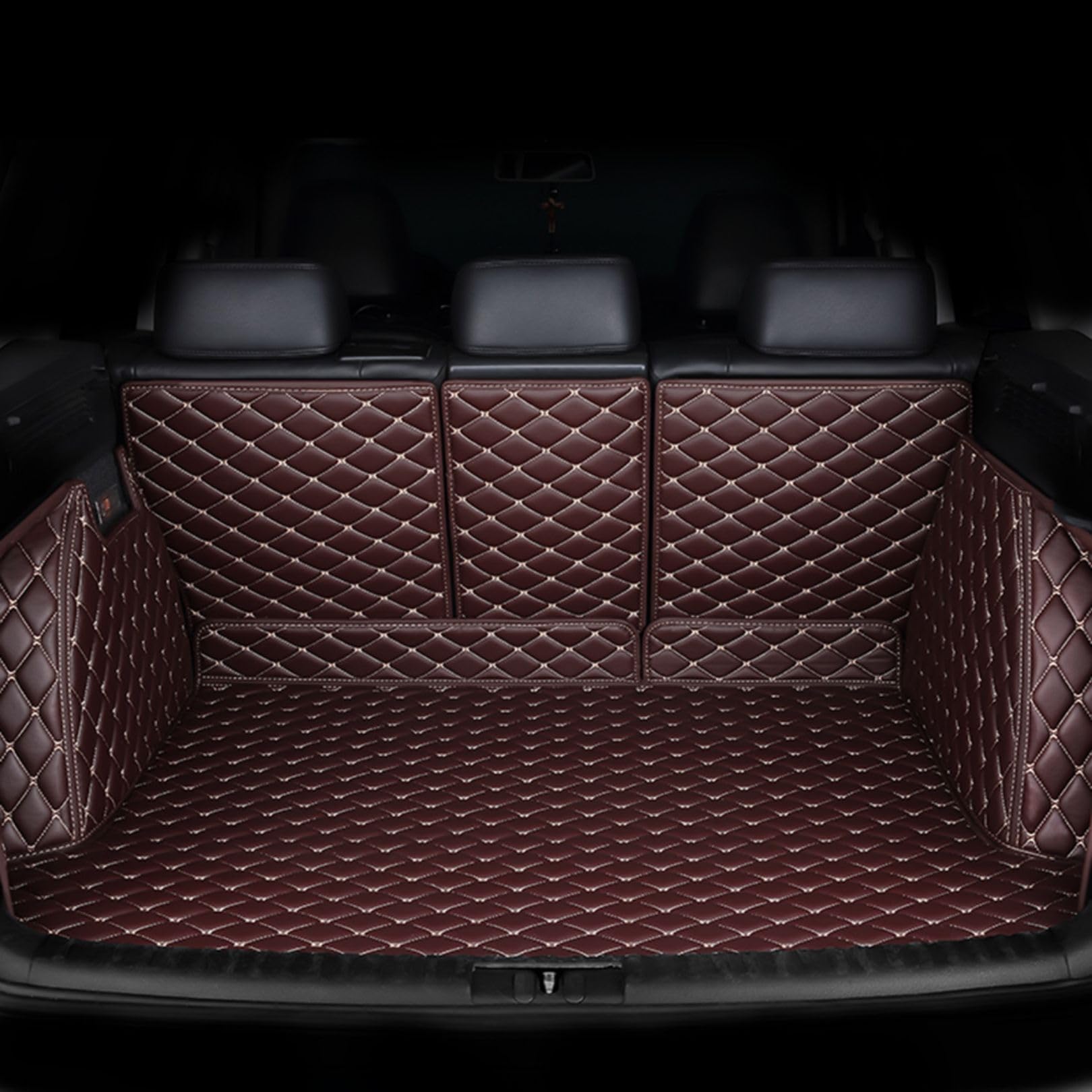 Car Boot Liner Protector for VW Teramont 6seats 2017-2021 2022 2023, Nonslip Waterproof Durable Washable Cargo Cover Pet Dog Mat,Coffee