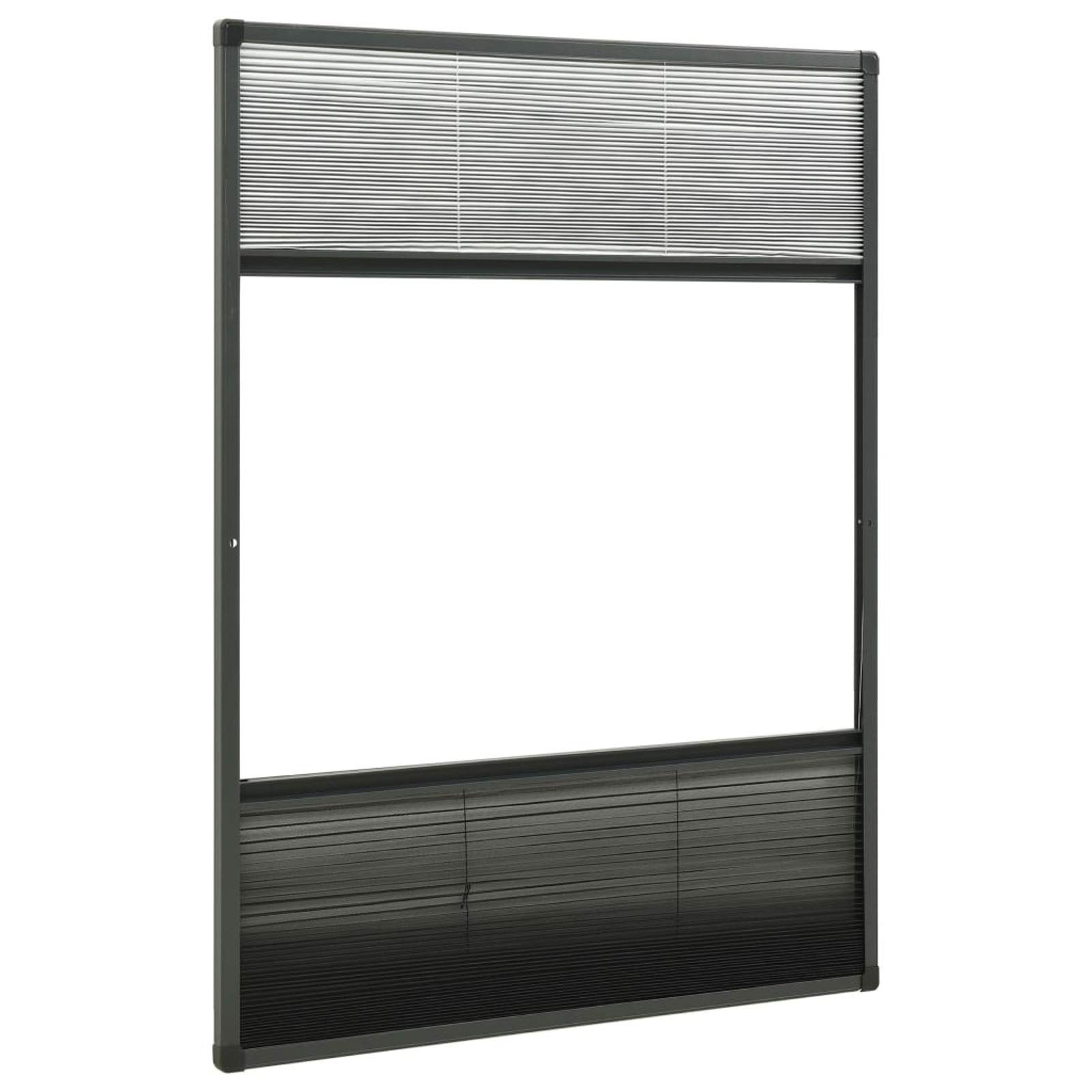 Festnight Zanzariera Plissettata, Zanzariera a Rullo, Zanzariera Finestra, con Tendina, in Alluminio 80x120 cm Antracite