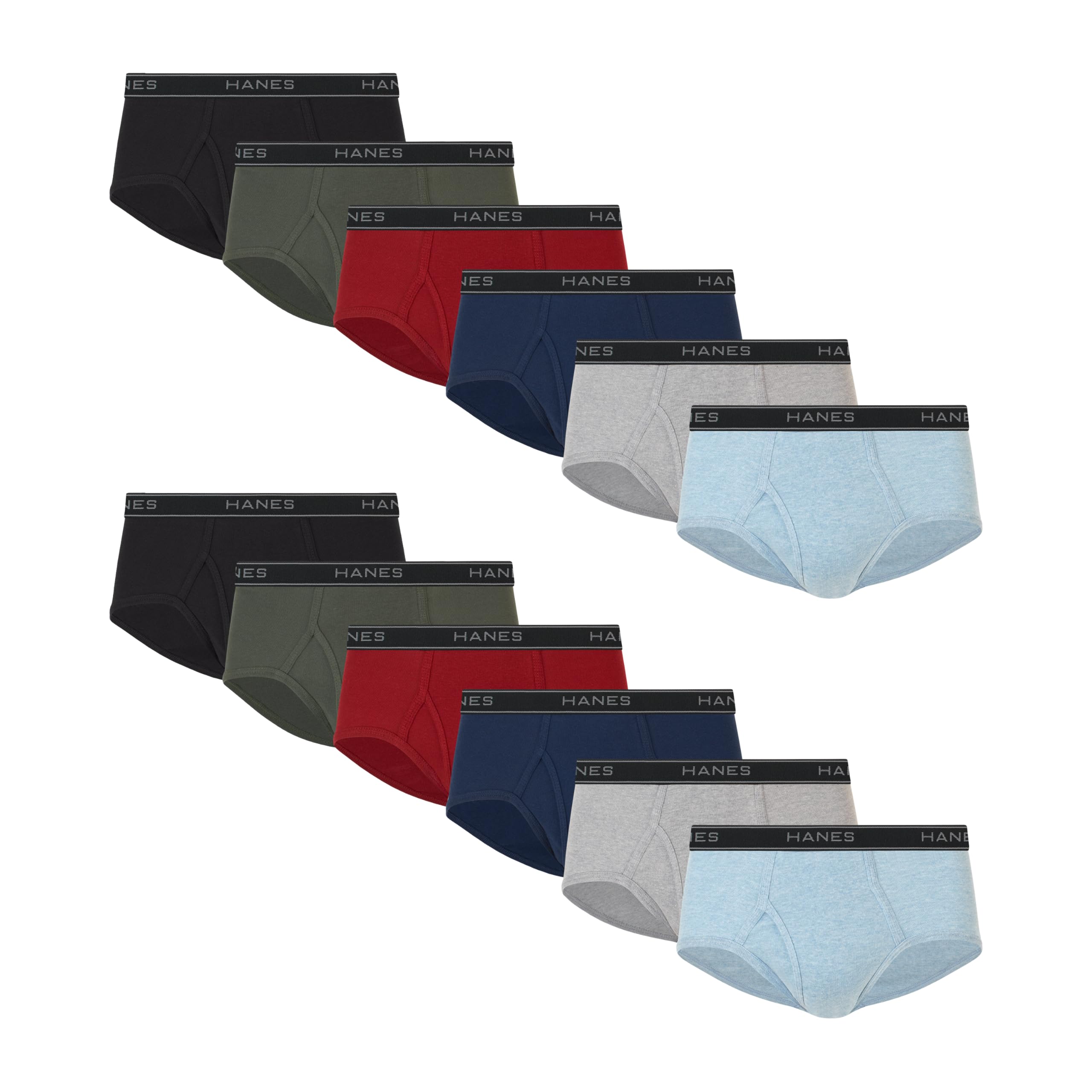 Hanes Men's Underwear Briefs, Cotton Mid Rise Briefs, Covered Waistband, Moisture Wicking, Multi-pack