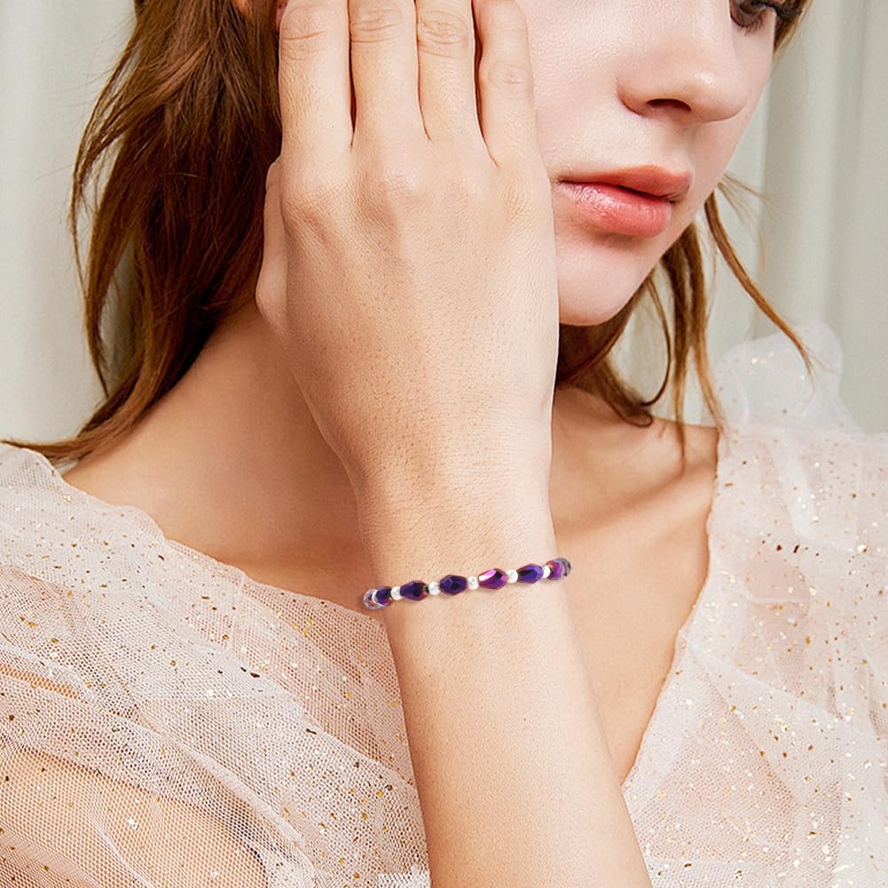 1 Box 325PCS Purple Plated Teardrop Faceted Beads with Holes Electroplated Glass Crystal Opaque Spacer Bead Bulk for Jewelry Making Earrings Bracelets Necklaces Decor DIY Craft Supplies - Image 4