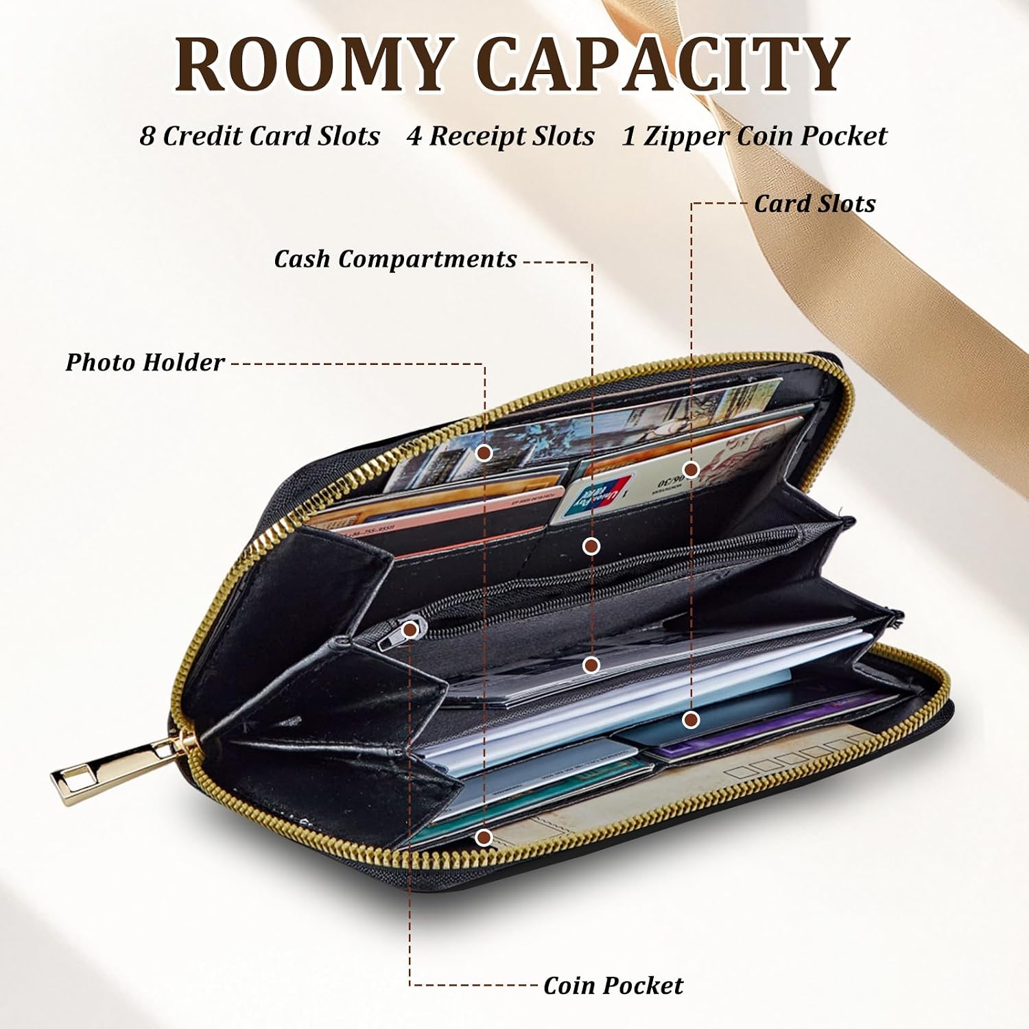 Women's Large PU Leather RFID Phone Wallet Wristlet Western Cowhide