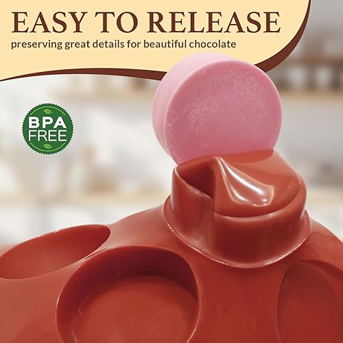 Miniatura 2 de Oreo - Moldes de silicona de 2 unidades, cilindro redondo de 12 cavidades de 2.1 pulgadas, molde para galletas Oreos cubierto de chocolate, moldes