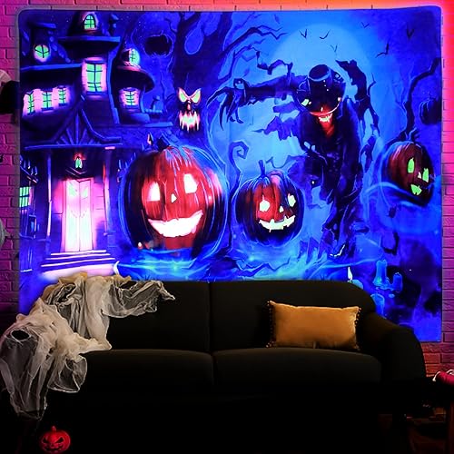 Miniatura 3 de shoowyees Tapiz navideño para colgar en la pared, divertido tapiz de pared de Navidad, caja de regalo, tapiz de pared, cálido invierno, pesadilla,