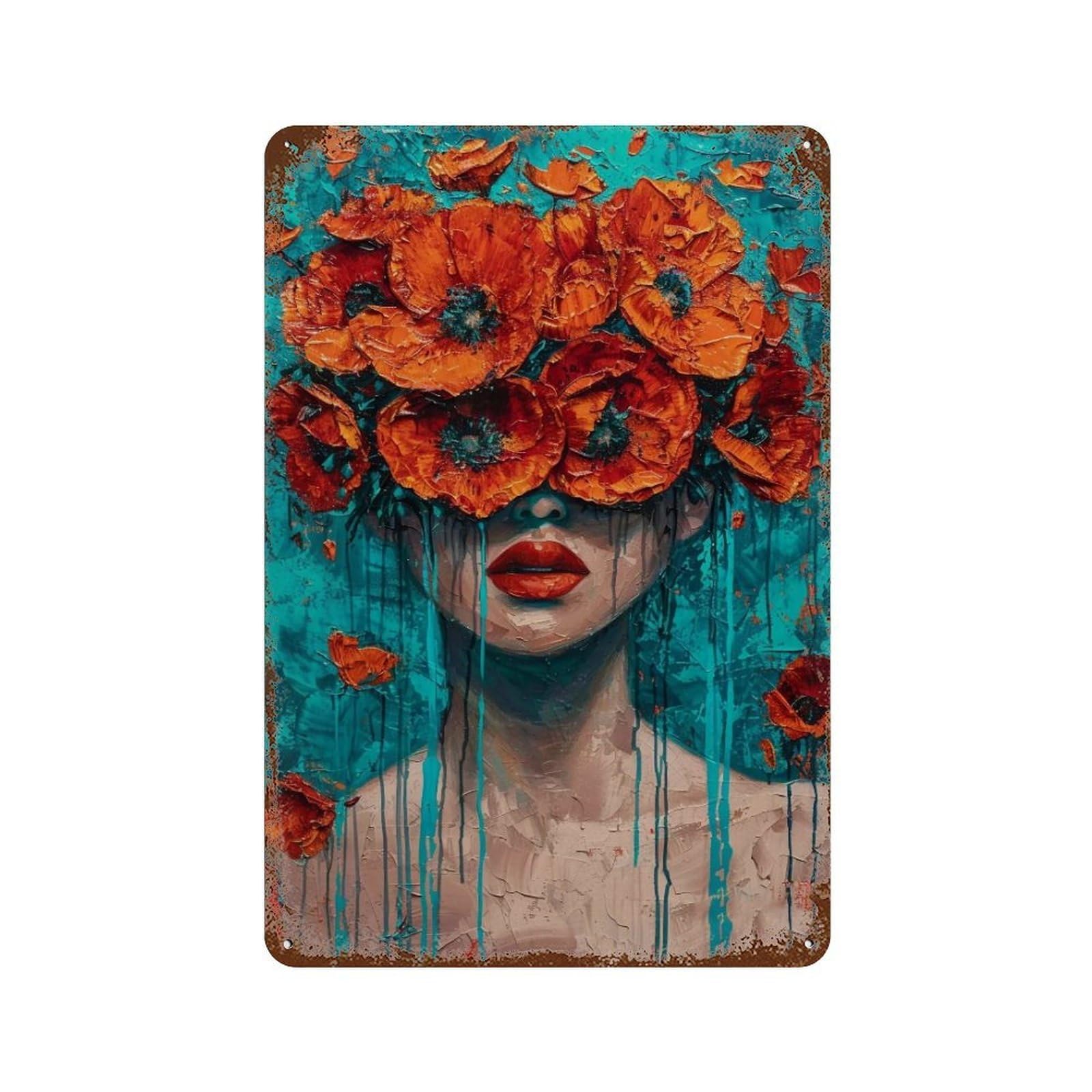 HDURYEYRYY Poppy Veiled 04 Wall Retro Iron Vintage Art Metal Tin Sign Poster Modern Home Cofffee Club Art Bar Shop Decor Style 30x20cm