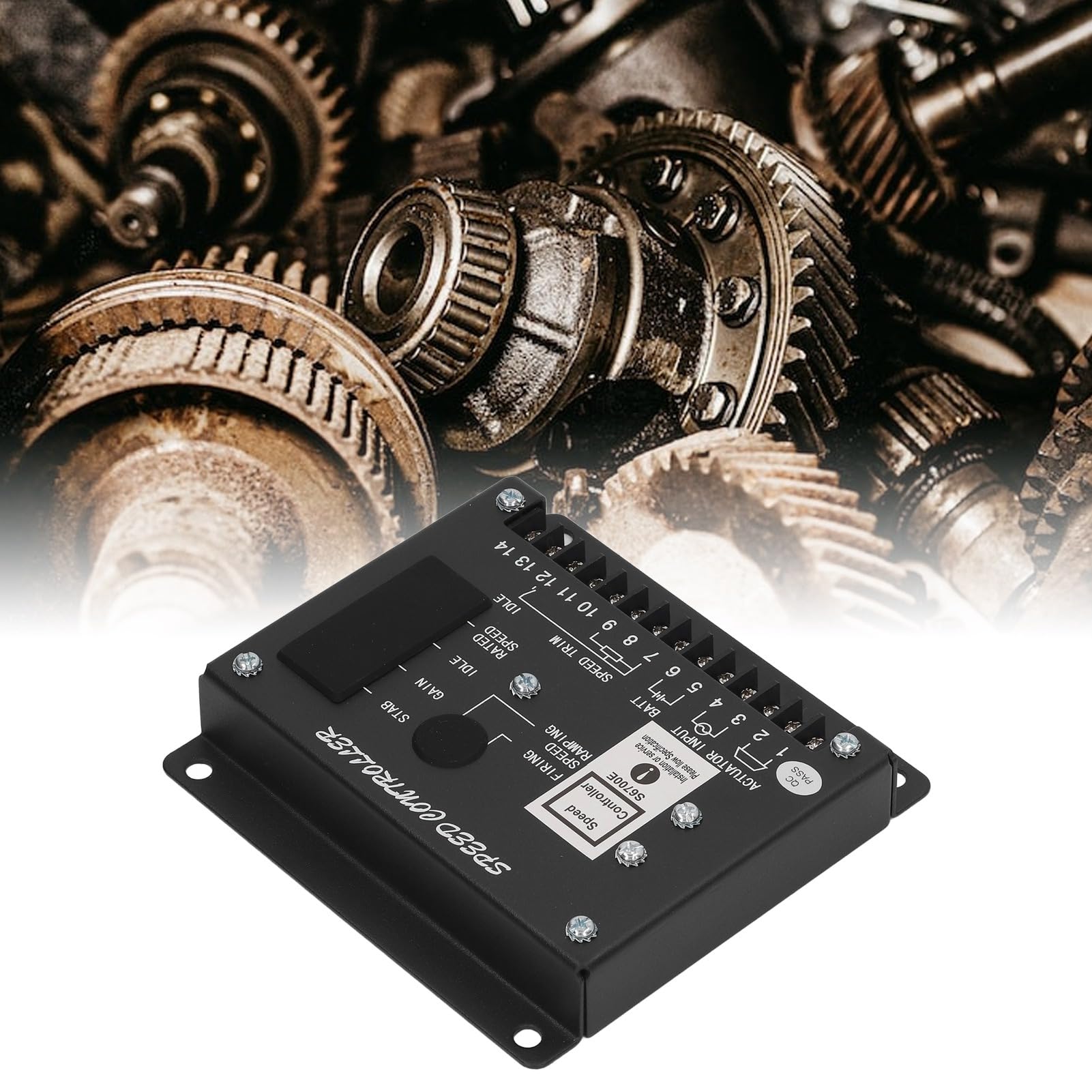 Eujgoov Controlador de Velocidad Electrónica del Motor, Respuesta Rápida, Alta Estabilidad, Placa Regulador de Velocidad del Motor Ajustable con Control de Circuito Cerrado para Generador de , 24V