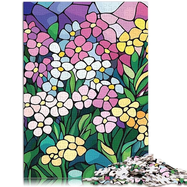 Foto 2 de 6 de Rompecabezas de 1000 Piezas para Adultos Flores de vitral Juguete Educativo para aliviar el estrés Regalo…