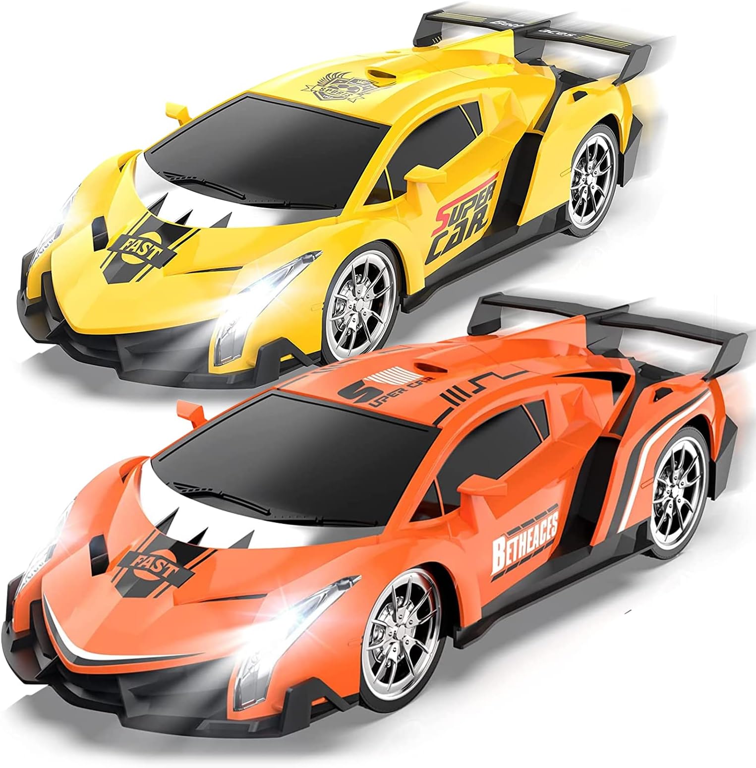 Growsland Remote Control Car, RC Cars Xmas Gifts for Kids 1/18 Electric Sport Racing Hobby Toy Car Model Vehicle with Lights and Controller Kids Toys Gifts for 4 5 6 7 8-12 Year Old Boys Girls
