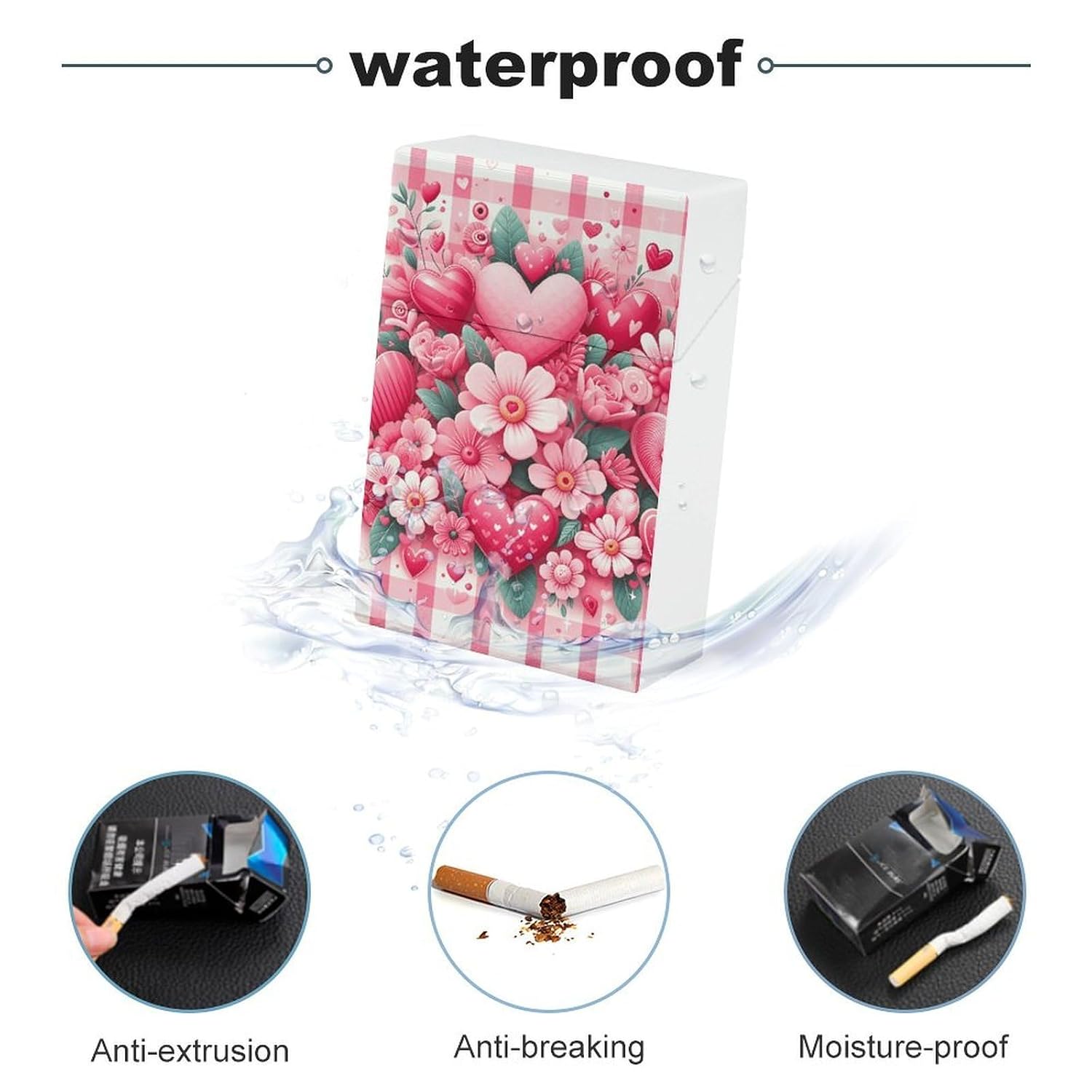 Flowers Plastic Cigarette Case King Size for Men Women image 3
