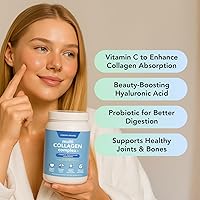 Vista 2 de Vitamin Bounty Multi Collagen Peptides Powder for Men & Women (Complex Plus) - 5 Types Hydrolyzed Collagen Protein - Probiotics, Vitamin C &