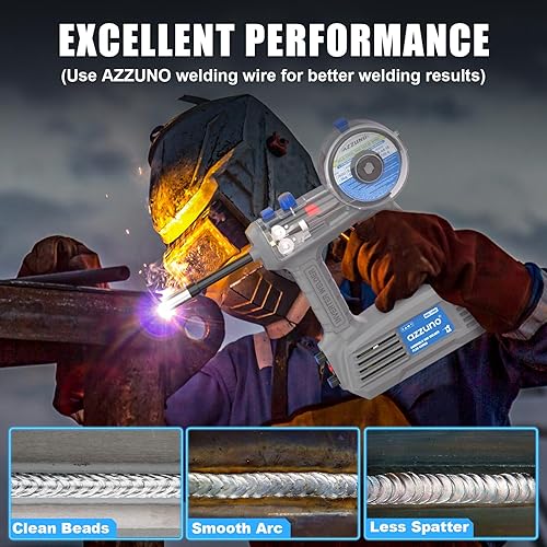 Miniatura 6 de AZZUNO Máquina del soldador MIG del PDA 100Amp, máquina sin gas del soldador MIG, máquina de soldadura portátil del flujo MIG 100V
